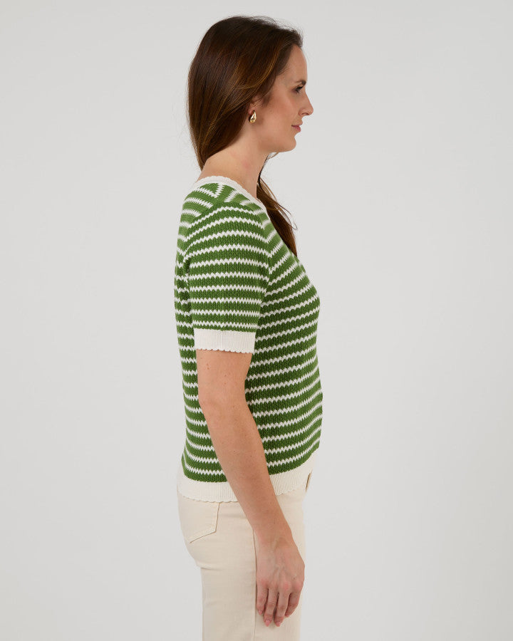 Charly Top - Emerald Stripe