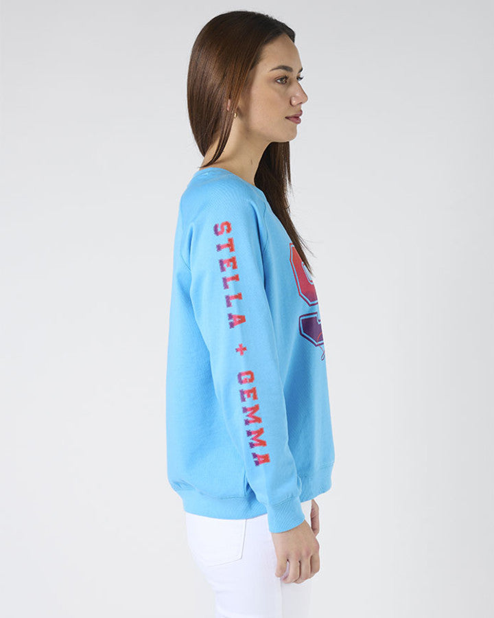 Classic Sweater Sky Blue Ombre Varsity