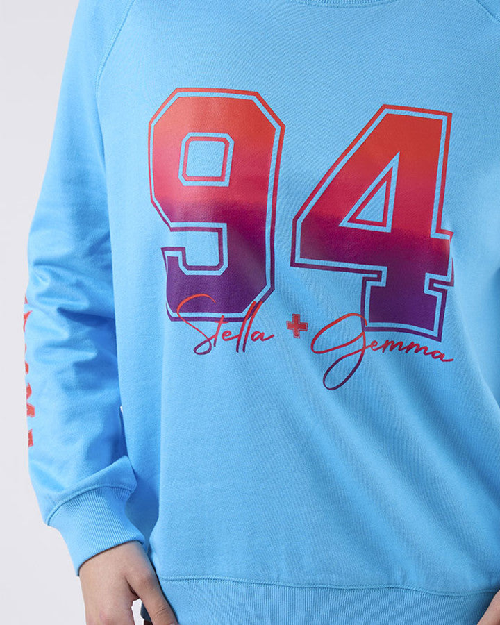 Classic Sweater Sky Blue Ombre Varsity