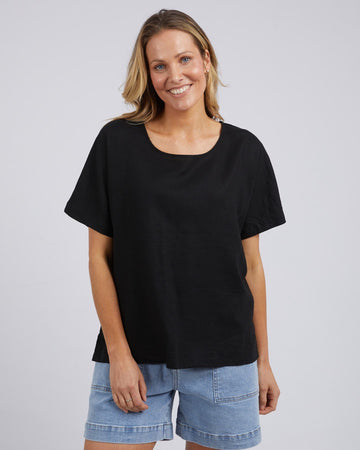 Curtis Woven Short Sleeve Tee - Black