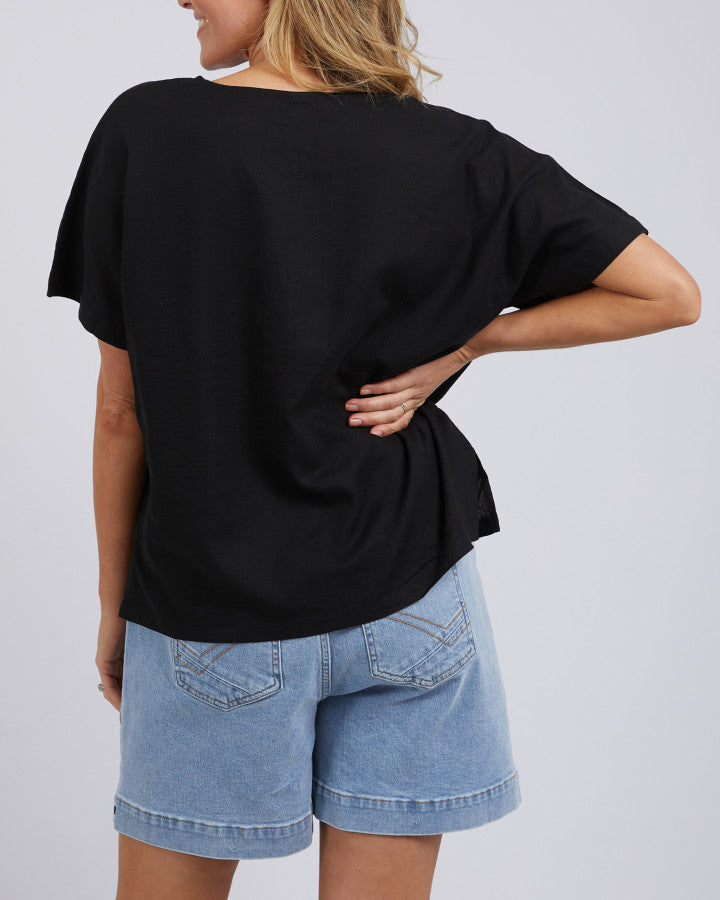 Curtis Woven Short Sleeve Tee - Black
