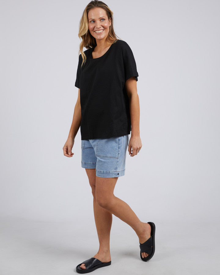 Curtis Woven Short Sleeve Tee - Black