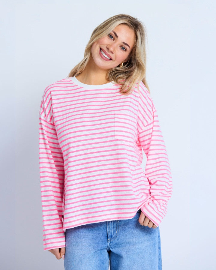 Drop Shoulder Tee - Electric Candy