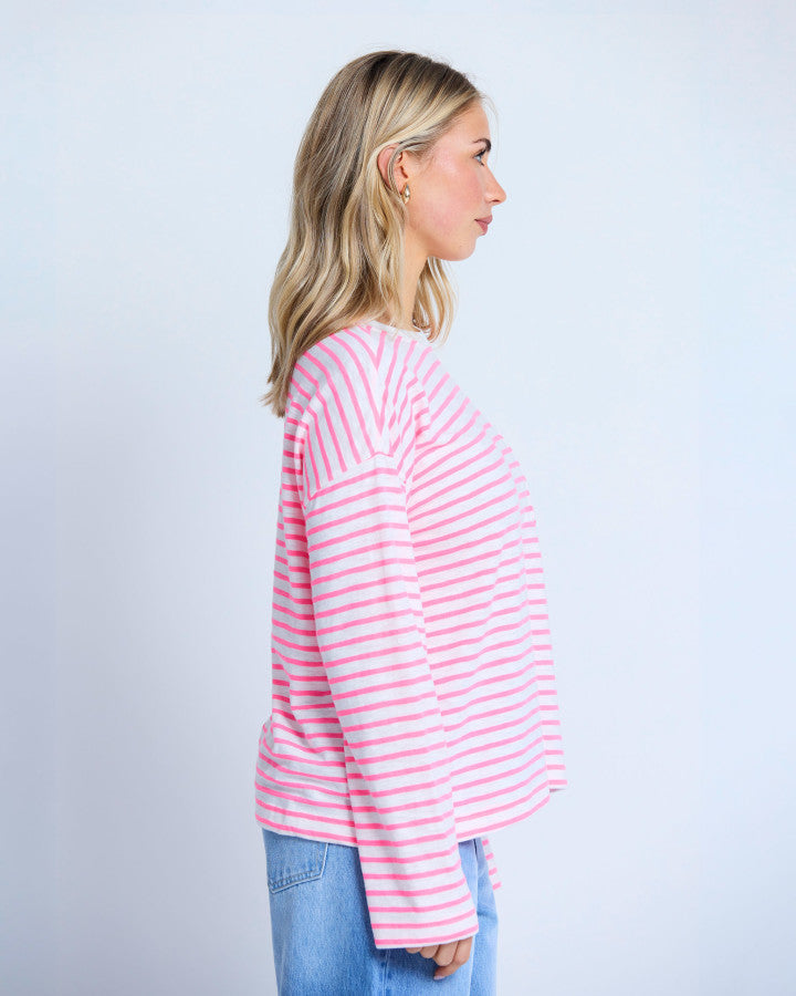 Drop Shoulder Tee - Electric Candy