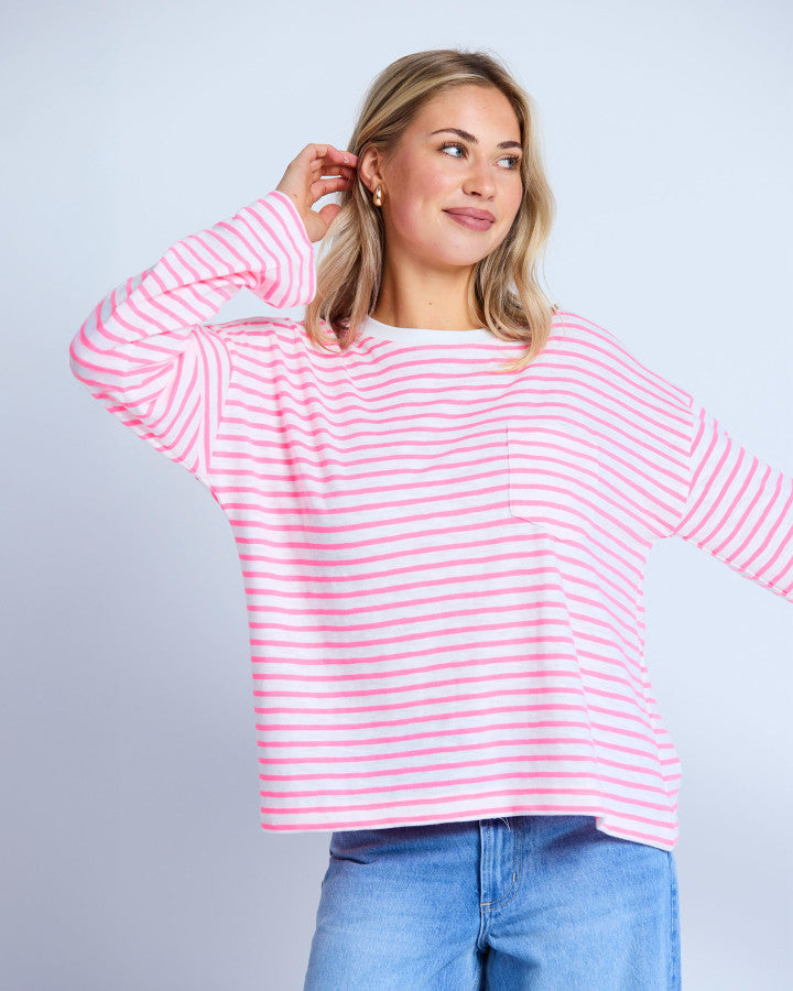 Drop Shoulder Tee - Electric Candy