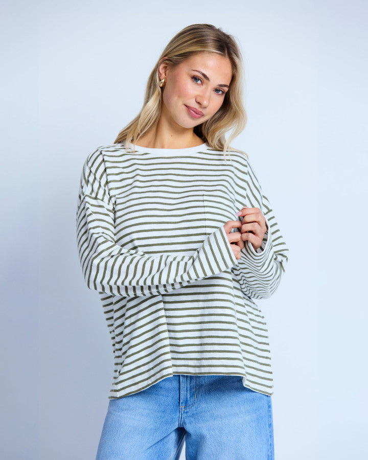 Drop Shoulder Tee - Tee Herbal