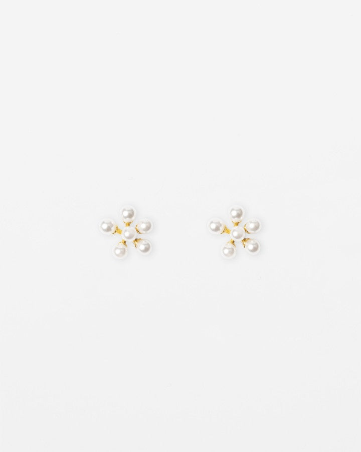 Earrings - Gold Pearl Cluster
