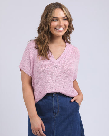 Elba Knit Top - Dusk Pink