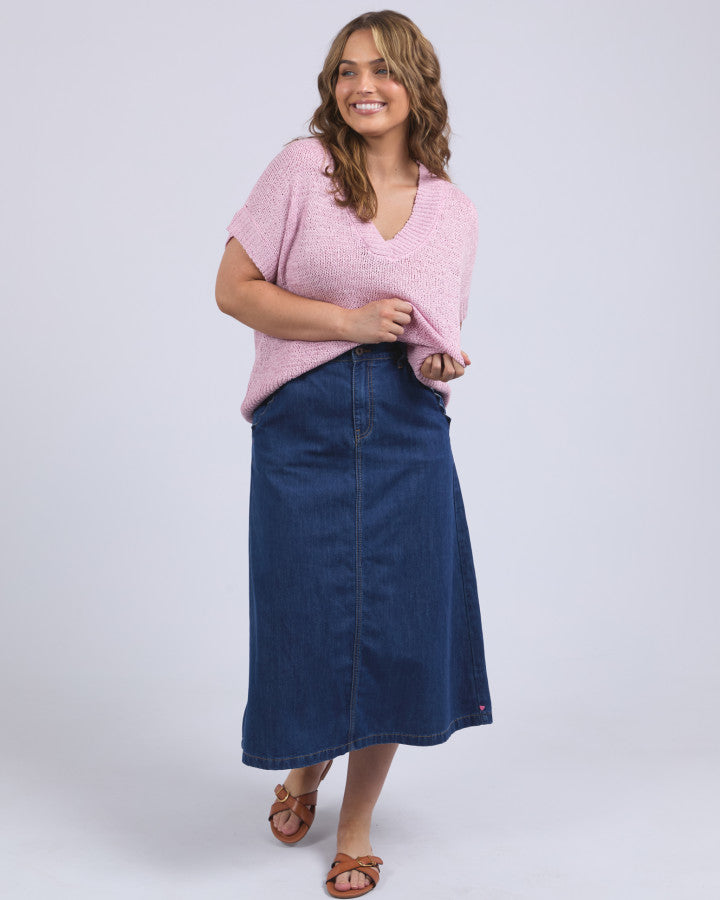 Elba Knit Top - Dusk Pink