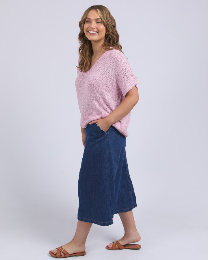 Elba Knit Top - Dusk Pink