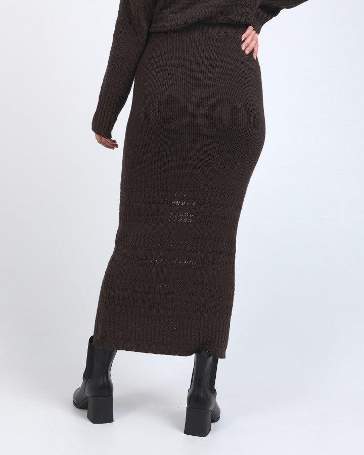 Elka Knit Skirt - Coffee