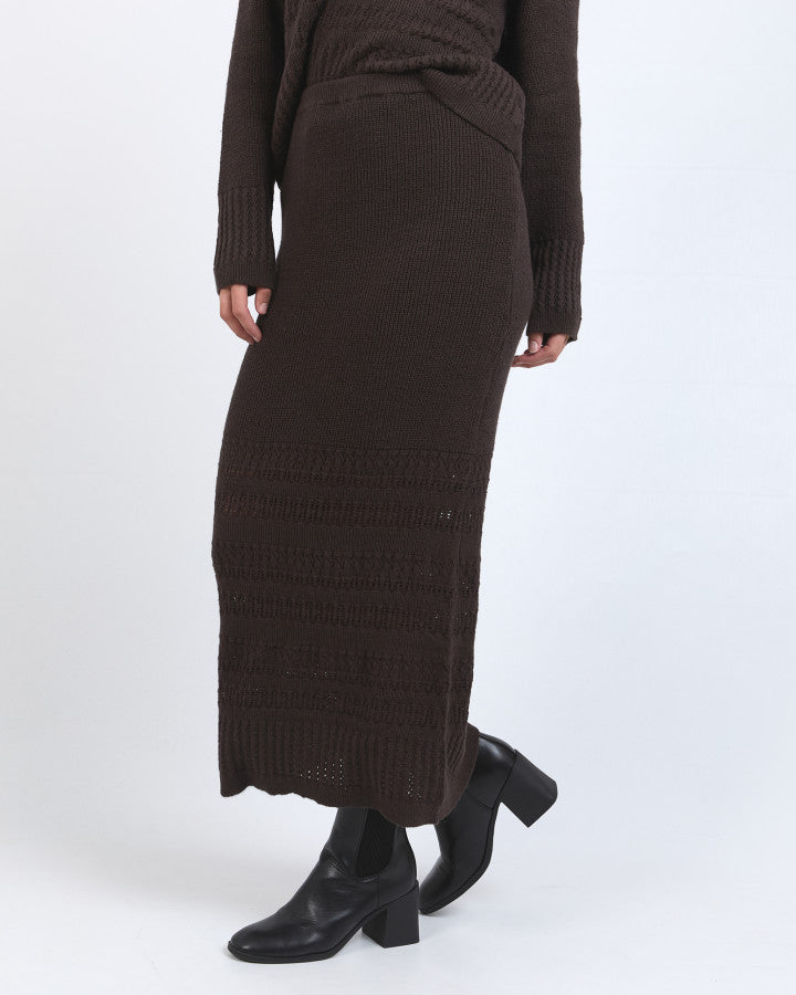 Elka Knit Skirt - Coffee