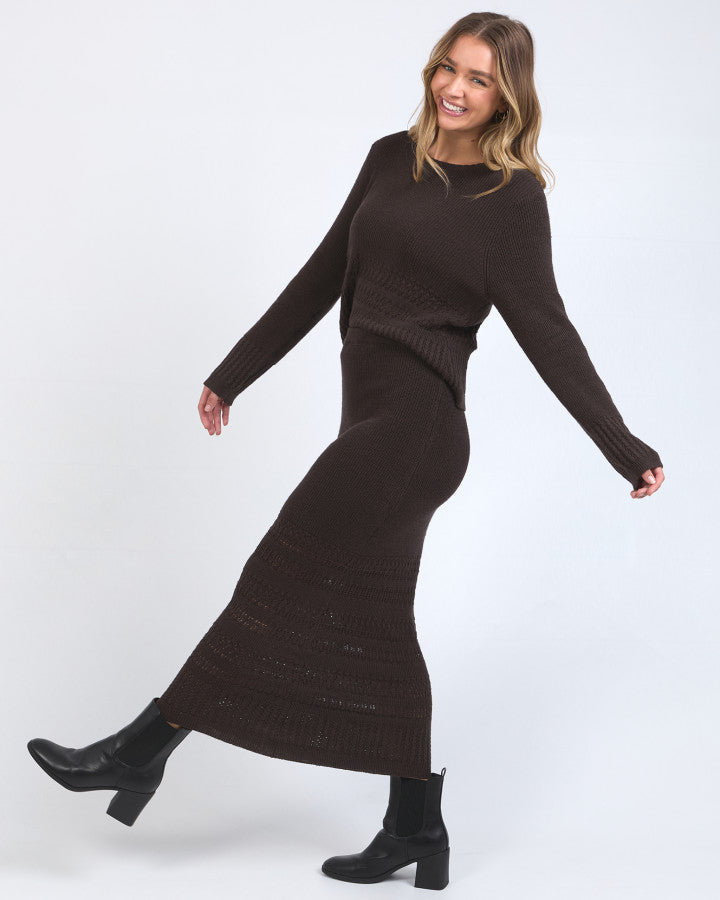 Elka Knit Skirt - Coffee