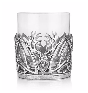 Pewter Stag Whiskey Glass