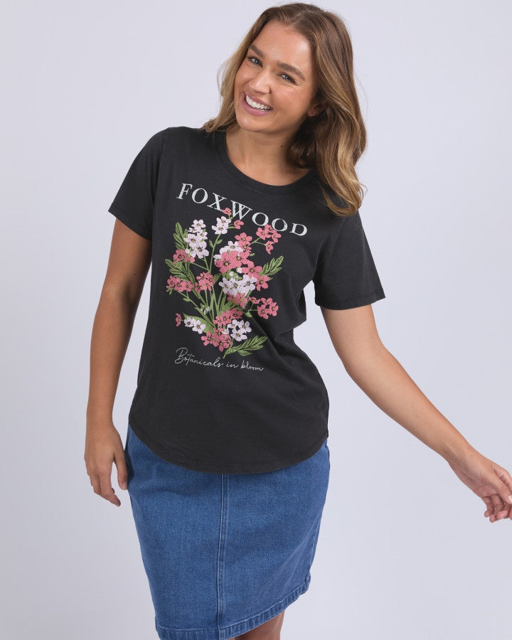 Flowers Tee - Washed Black