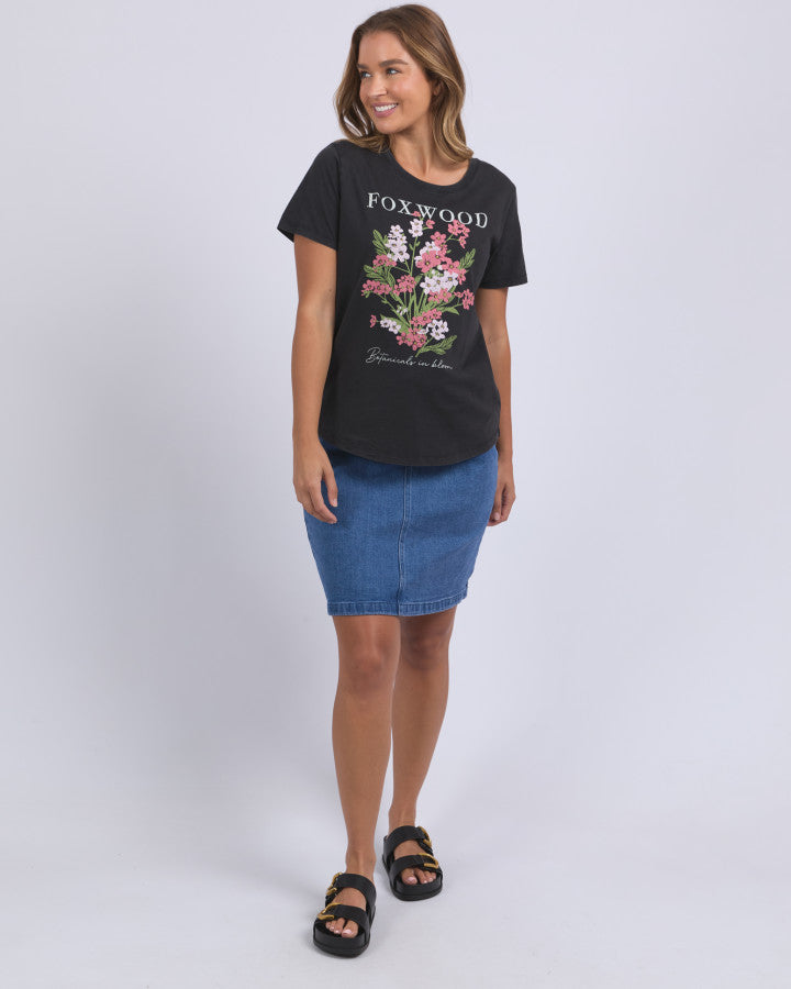 Flowers Tee - Washed Black