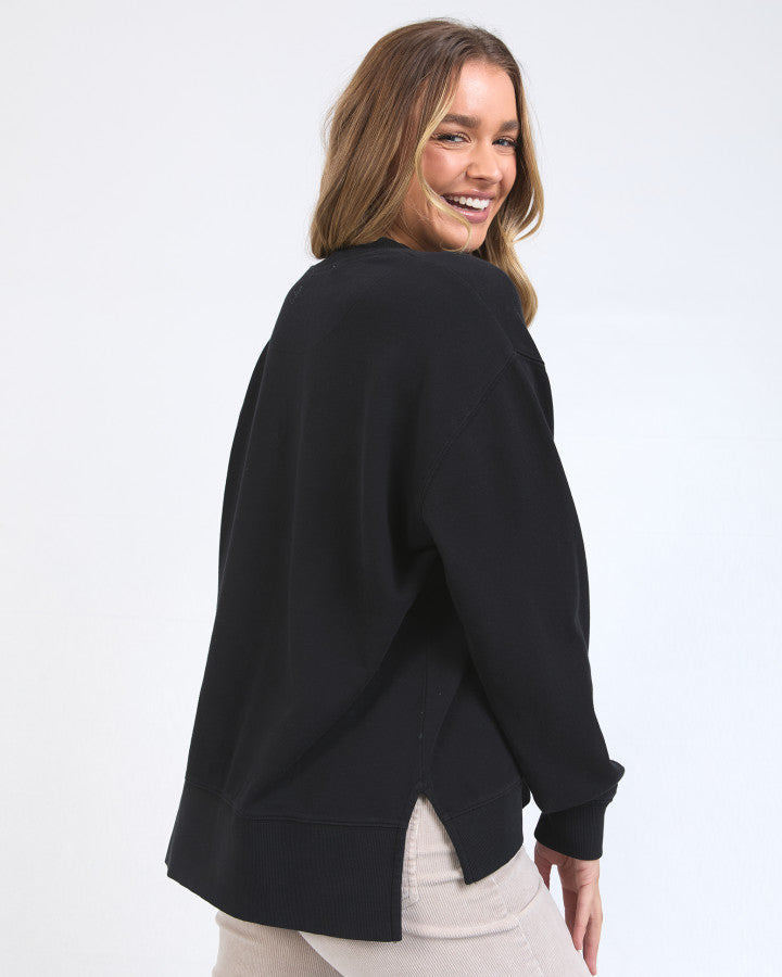 Golden Rose Crew- Washed Black