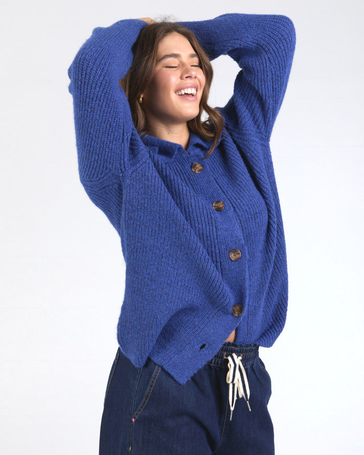 Indy Button Down Cardi - French Blue