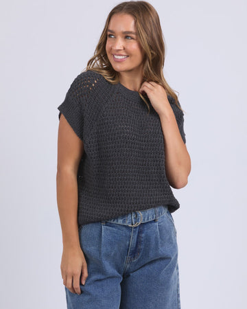 Isla Knit Vest - Charcoal