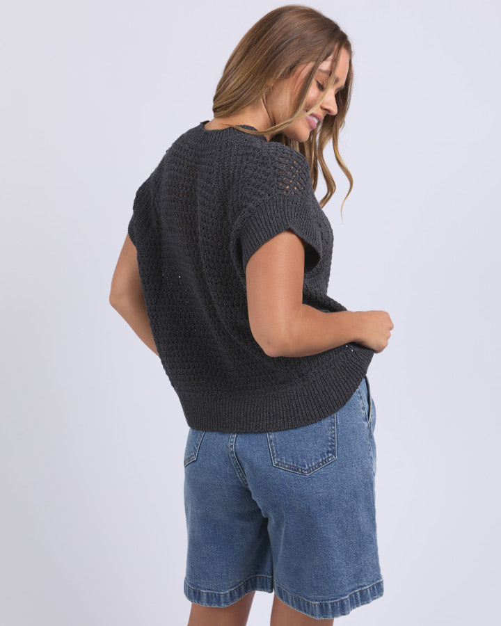 Isla Knit Vest - Charcoal