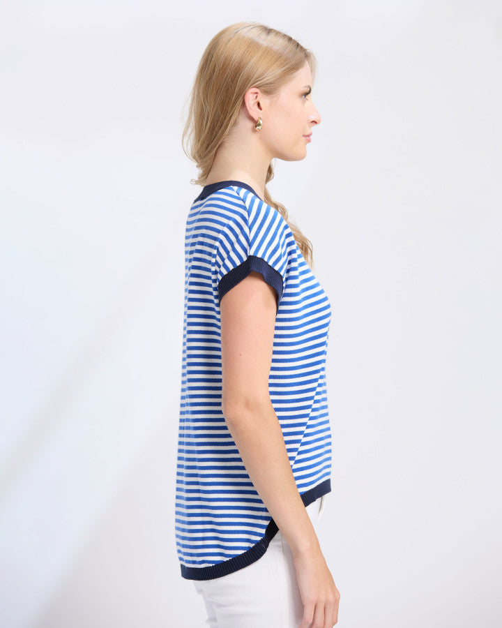 Laneway Top - Cobalt Stripe