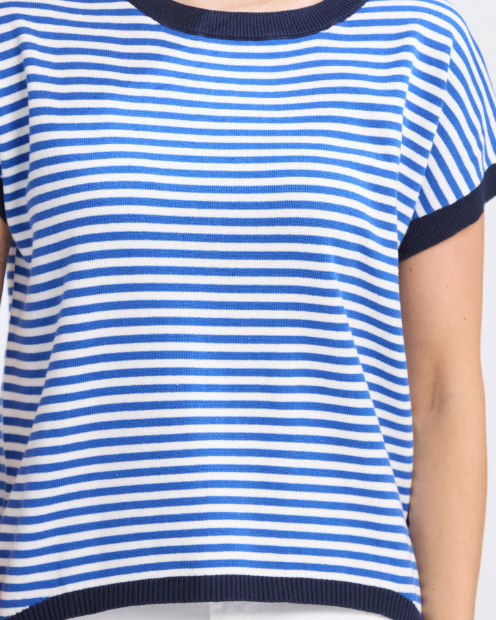 Laneway Top - Cobalt Stripe