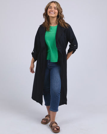 Linen Trench - Navy