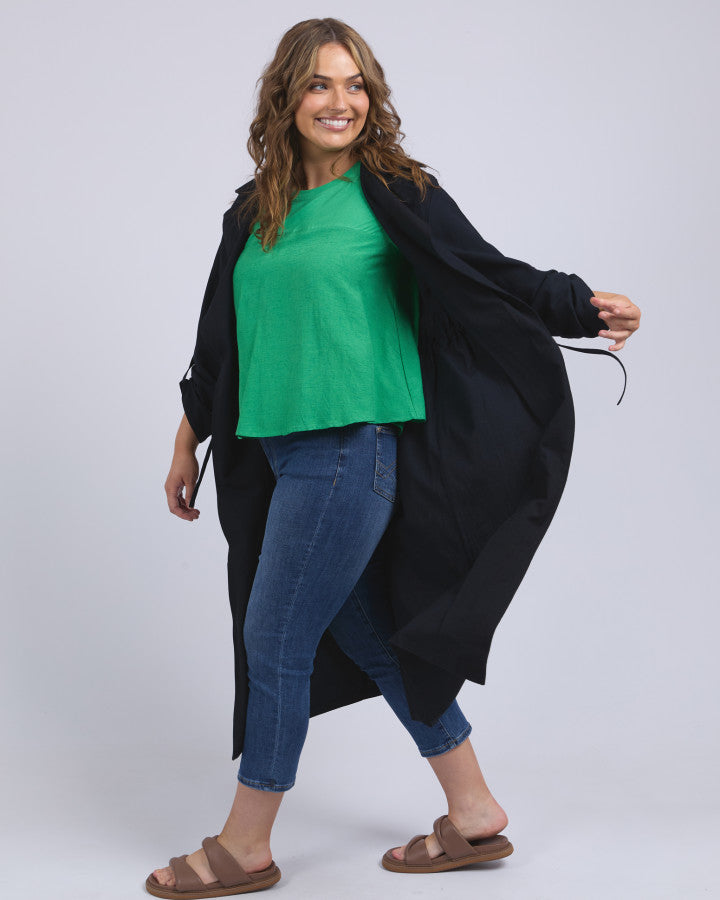 Linen Trench - Navy
