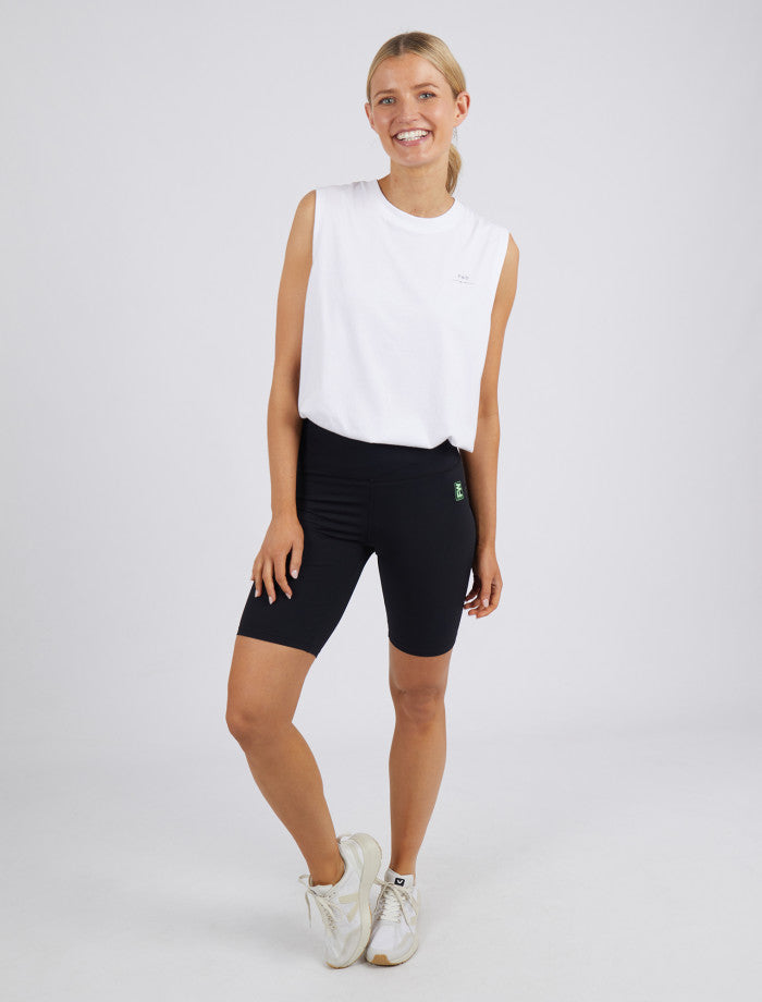 Luxe Rib Bike Short - Washed Black