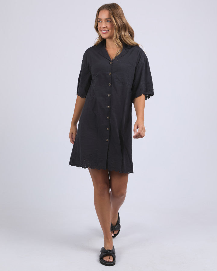 Madeline Shirt Dress - Black