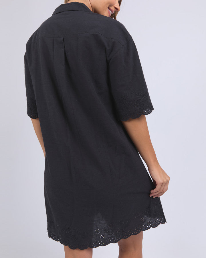 Madeline Shirt Dress - Black