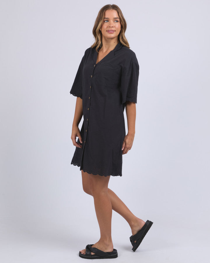 Madeline Shirt Dress - Black
