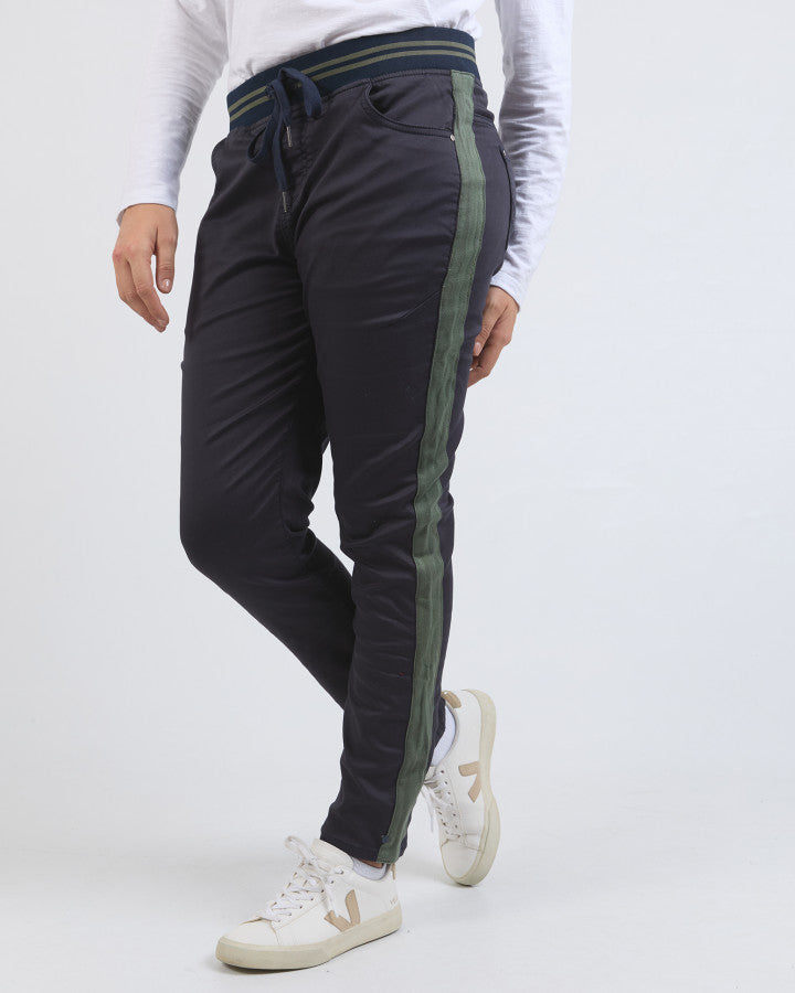 Margo Jogger with Side Tape - Navy