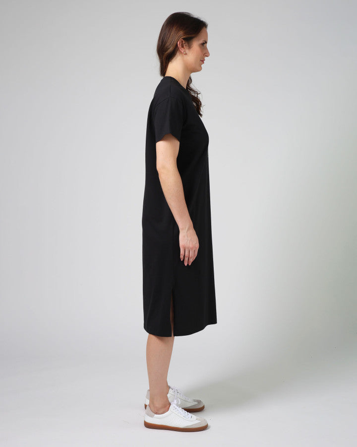 Maxie Tee Dress Ibiza Bloom - Black