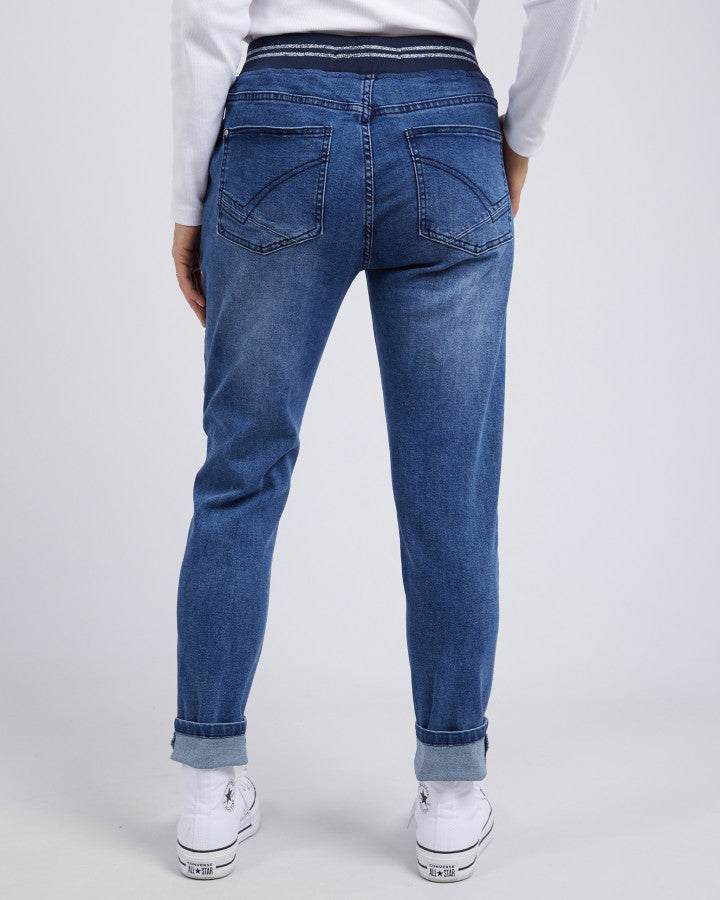 Melody Denim Jogger - Dusty Blue