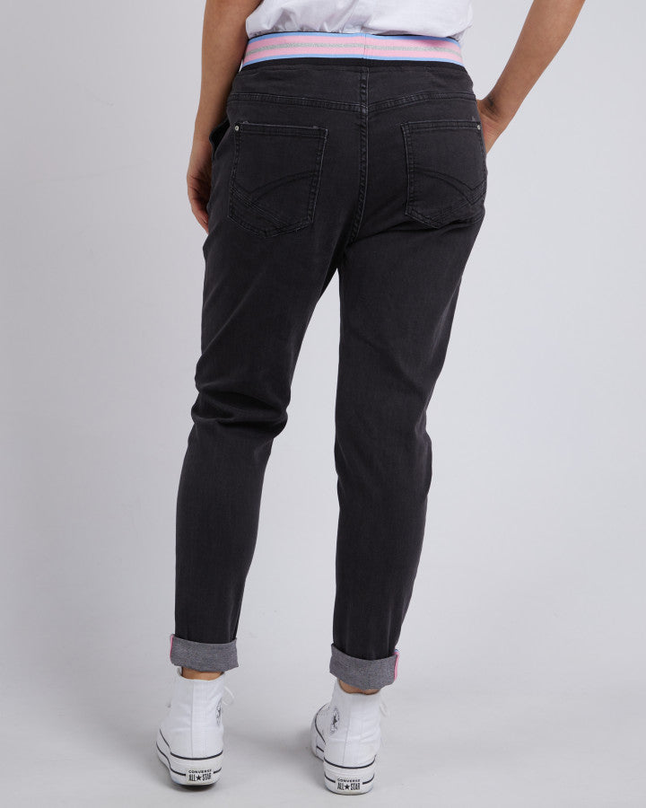 Melody Denim Jogger - Washed Black