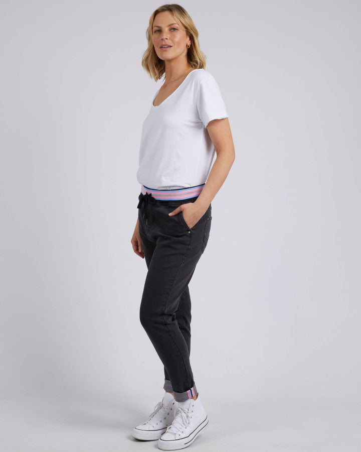 Melody Denim Jogger - Washed Black