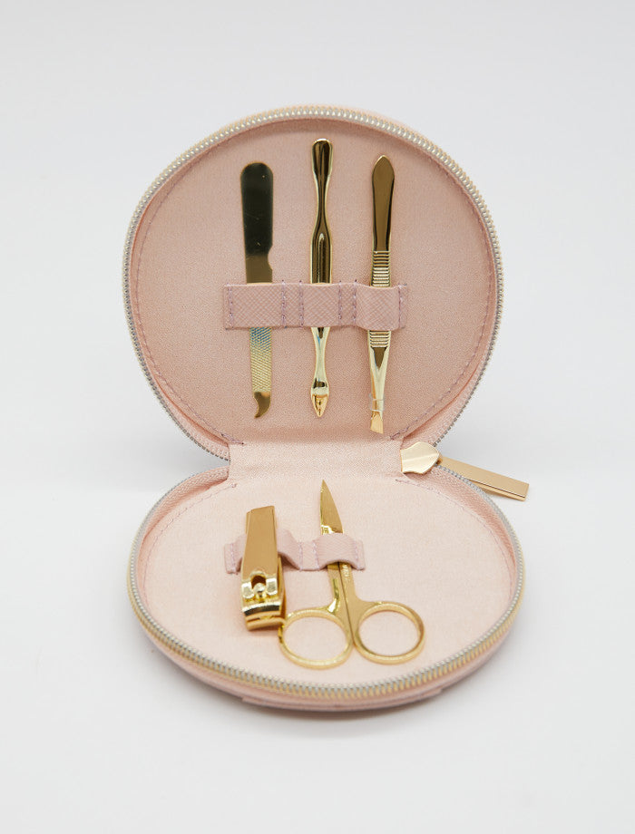 Nail Manicure Set in Scallop Detailed Case - Blush