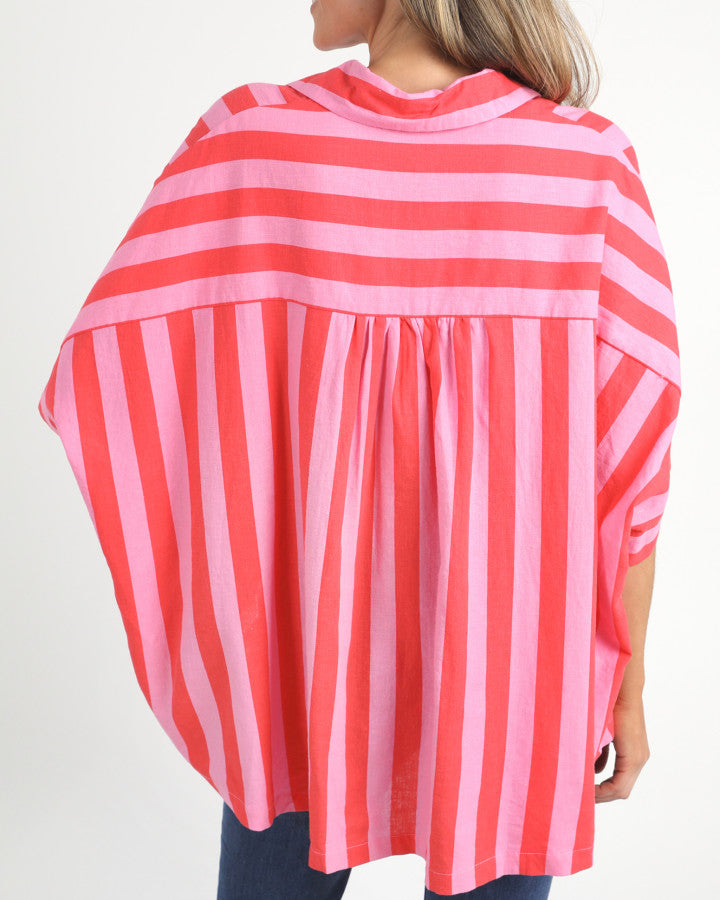 Palermo Stripe Shirt - Bittersweet/Strawberry Stripe