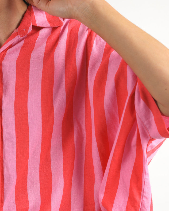 Palermo Stripe Shirt - Bittersweet/Strawberry Stripe