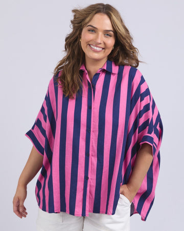 Palermo Stripe Shirt - Printed Stripe Blue/Pink