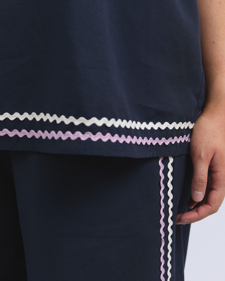 Ric Rac Top - Navy