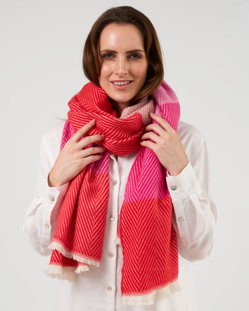 Scarf - Pink/Red Chevron