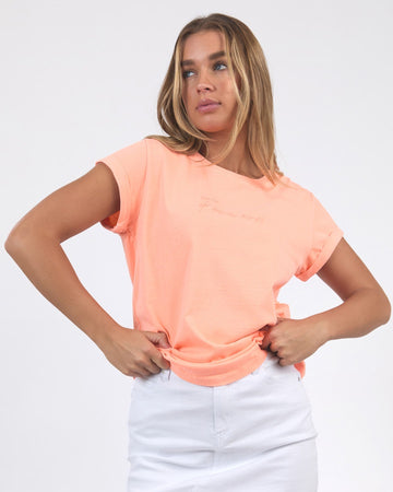 Signature Tee - Neon Peach