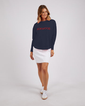 Simplified Metallic Crew - Navy/Red