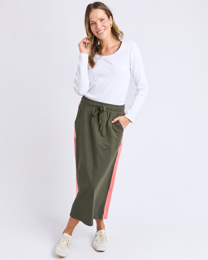 Sloane Fleece Skirt - Basil
