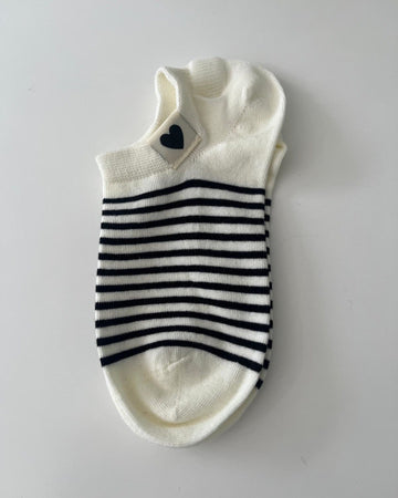 Socks - Black Stripe with Heart Logo