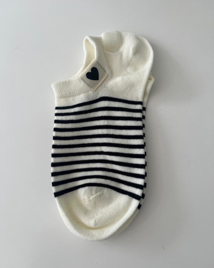 Socks - Black Stripe with Heart Logo
