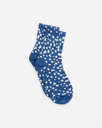 Socks - Dotty Blue & White