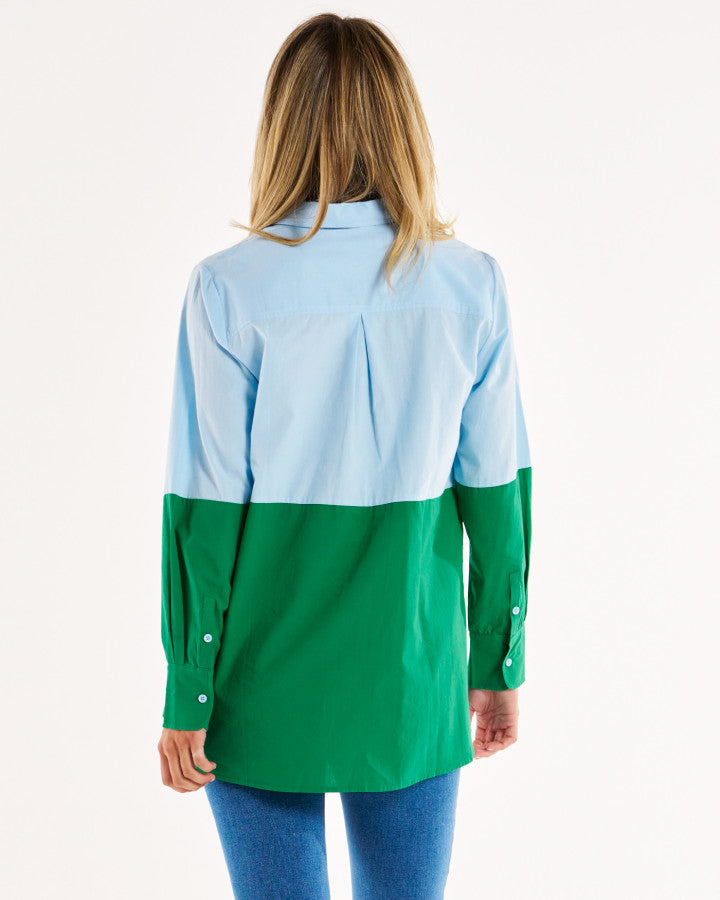 Splice Shirt - Green/Blue Splice